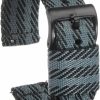 New HARFINGTON Harfington Black Grey Nylon Striped Watchband 22Mm Width Premium Nylon Strap For Men, Soft Comfortable Replacement Canvas Watch Band