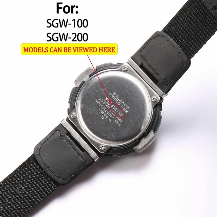 Hot RCNZWQB Resin Replacement Band Compatible With Casio Sgw-100 Sgw100 Sgw200 Men'S Waterproof Strap Bracelet Watch Accessories