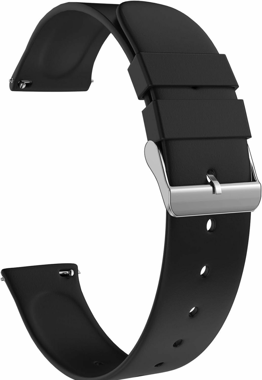 Wholesale Lukross Men'S Silicone Watch Strap Black Simple Replacement Strap Stainless Steel Buckle, Soft Rubber Strap