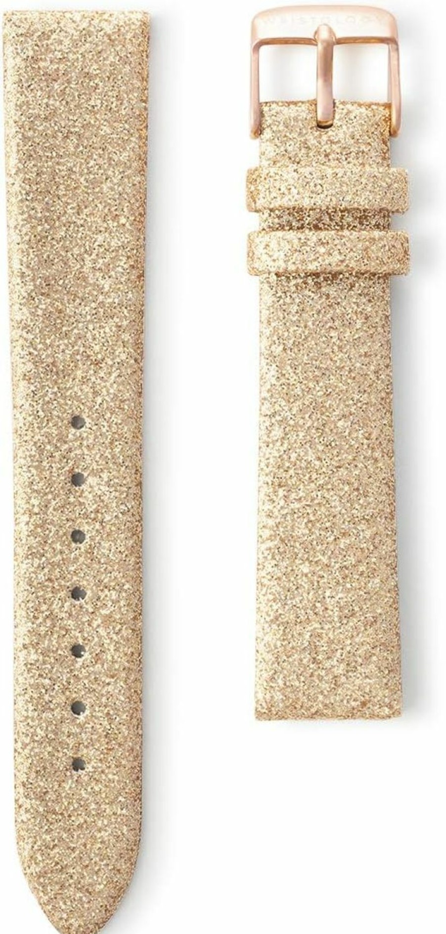 Best Wristology Wristology Gold Glitter Leather 18Mm Watch Band - Quick Release Easy Change Mens | Womens Strap