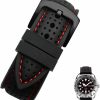 Wholesale Strapseeker Strapseeker Sutton Rubber Perforated Watch Strap Black Pin Buckle Fit Most Watches Watchband Replacement For Women Men Uni Watch Band Sizes 20Mm 22Mm 24Mm Black With Colored Stitching (Black