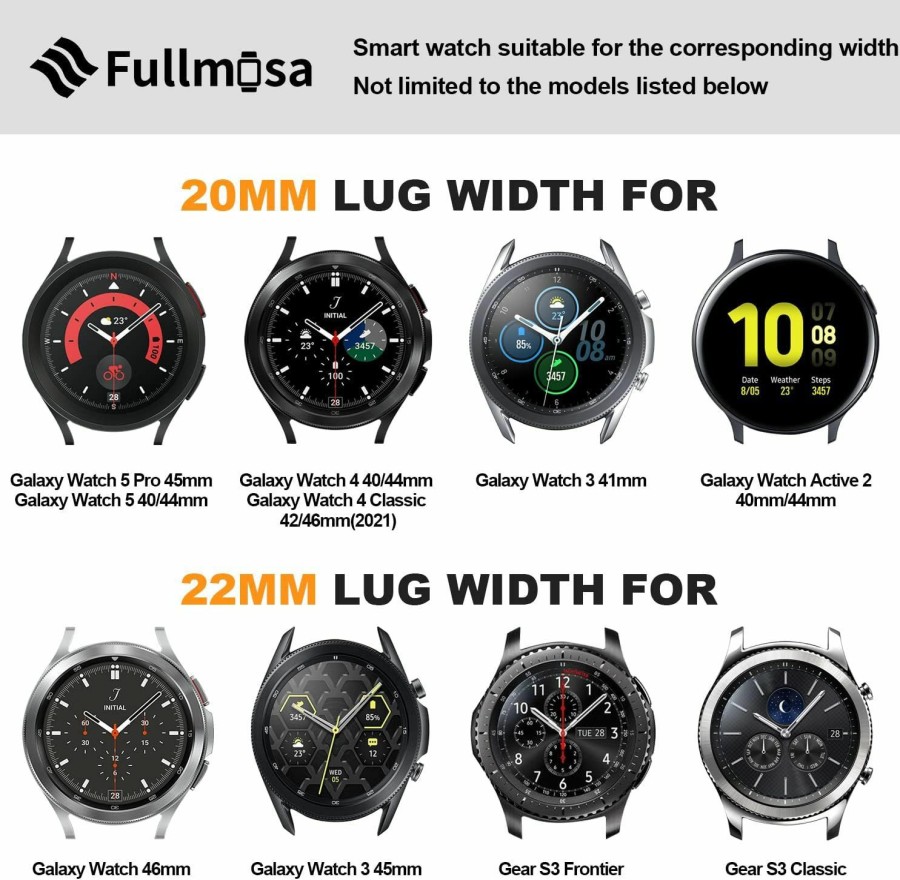 Best Fullmosa Fullmosa 14Mm 16Mm 18Mm 19Mm 20Mm 22Mm 24Mm Leather Watch Strap, Quick Release Watch Band For Men And Women