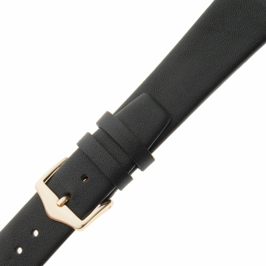 Wholesale Gilden Gilden 16-20Mm Uni Classic Calfskin Flat Black Watch Band F60