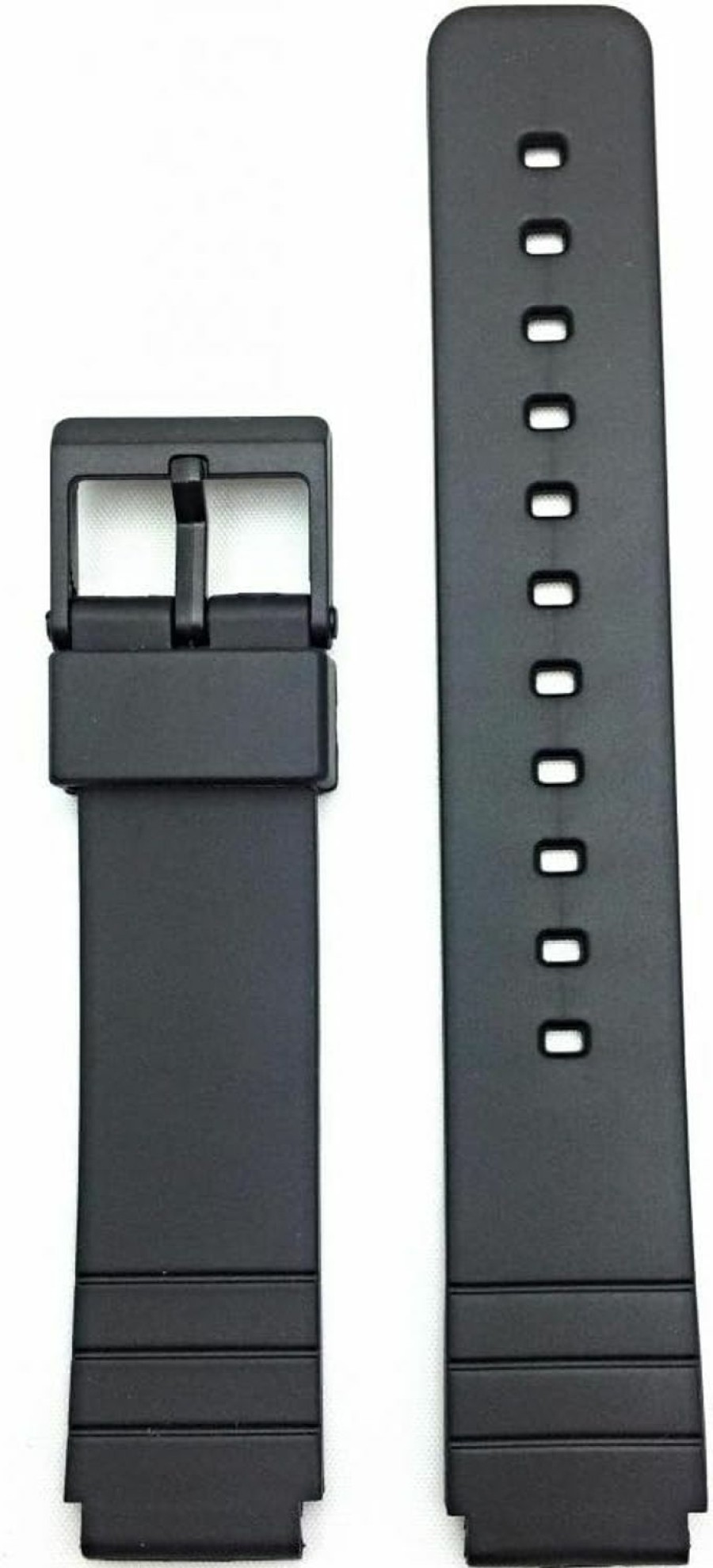 Hot NewLife 16Mm Rubber Pvc Material Black Watch Band - Comfortable And Durable Replacement Wrist Strap For Men And Women