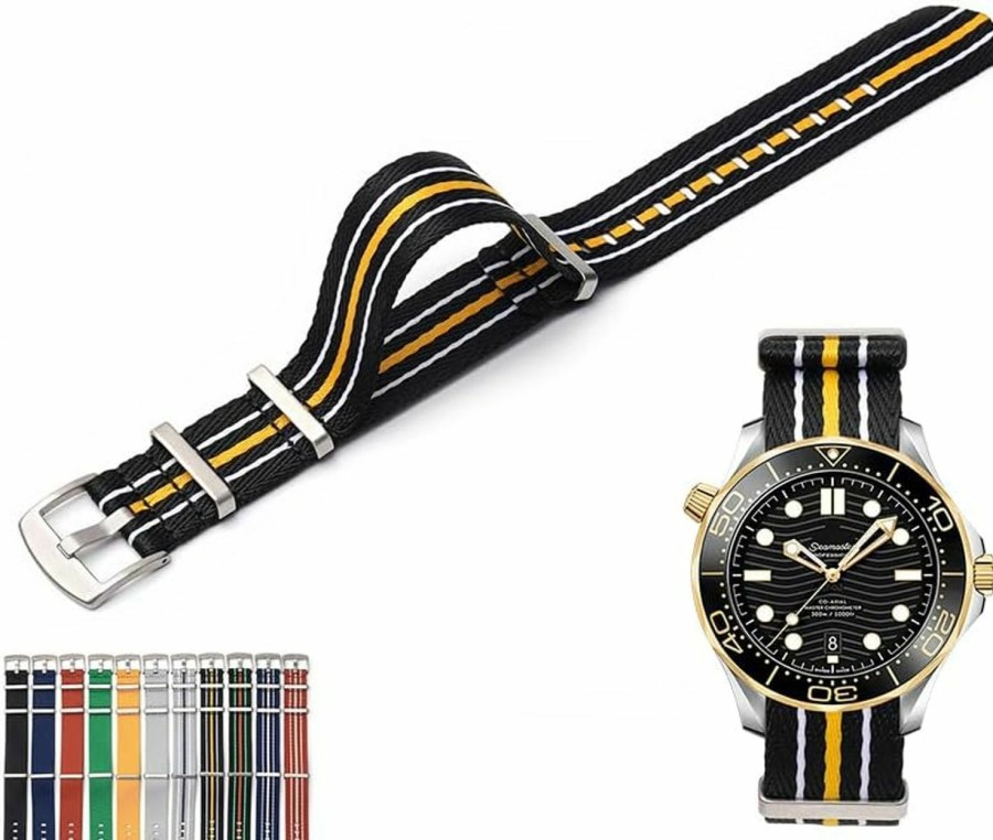 Best Generic 20Mm Canvas Nylon Straps For Rolex Submariner And Omega Seamaster, Replacement Nylon Watch Band For Watches - Multiple Colors