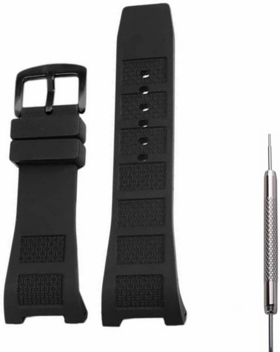 Clearance Kevisae Kevisae Black Concave Lug Rubber Silicone Watch Band Strap For Iwc Watch Replacement Rubber Silicone Band-Iwc Watch Strap Iw322503 Iw323601 Iw376501