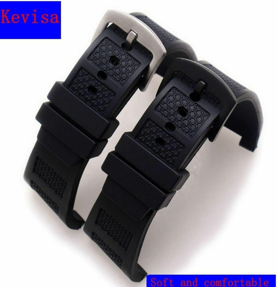 Clearance Kevisae Kevisae Black Concave Lug Rubber Silicone Watch Band Strap For Iwc Watch Replacement Rubber Silicone Band-Iwc Watch Strap Iw322503 Iw323601 Iw376501