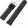 Hot ADDIESDIVE Addiesdive 20Mm Black Silicon Watch Strap Waffle Soft Rubber Replacement Watch Band For Men And Women Watches