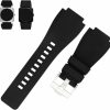 Clearance MMBAY Mmbay Rubber Watch Bands Replacement Fit For Bell & Ross B&R Br-01 Br01 Br-03 Br03 Br03-92 Diver 24Mm*33Mm Silicone Strap Wirstband For Men And Women Waterproof Bracelet Watch Accessories(Black