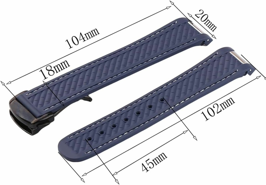 Wholesale JETHENG Jetheng 20Mm Rubber Silicone Replacement Watch Band For Omega Seamaster 300 At150 Aqua Terra 8900 Steel Buckle Series Watch Strap