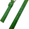 Clearance NewLife 12Mm Green Genuine Leather Watchband | Square Alligator Crocodile Grain, Lightly Padded Replacement Watchstrap That Brings New Life To Any Watch (Womens Standard Length)