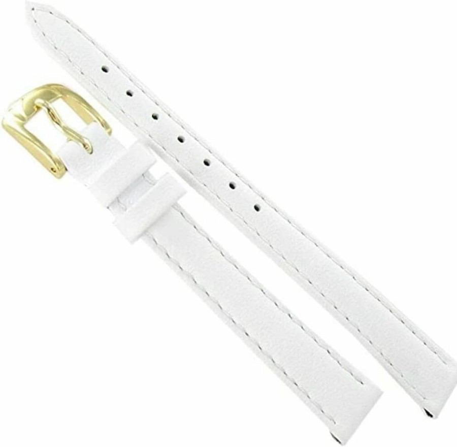 Online Generic 8Mm White Stitched Replacement Leather Womens Watch Band Strap