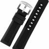 Online Strapseeker Mercer Silicone Watch Strap With Silver Or Black Pin Buckle- Plain Black Rubber Watch Band 22Mm For Men Women Uni Watchband Replacement- Soft Breathable Sporty