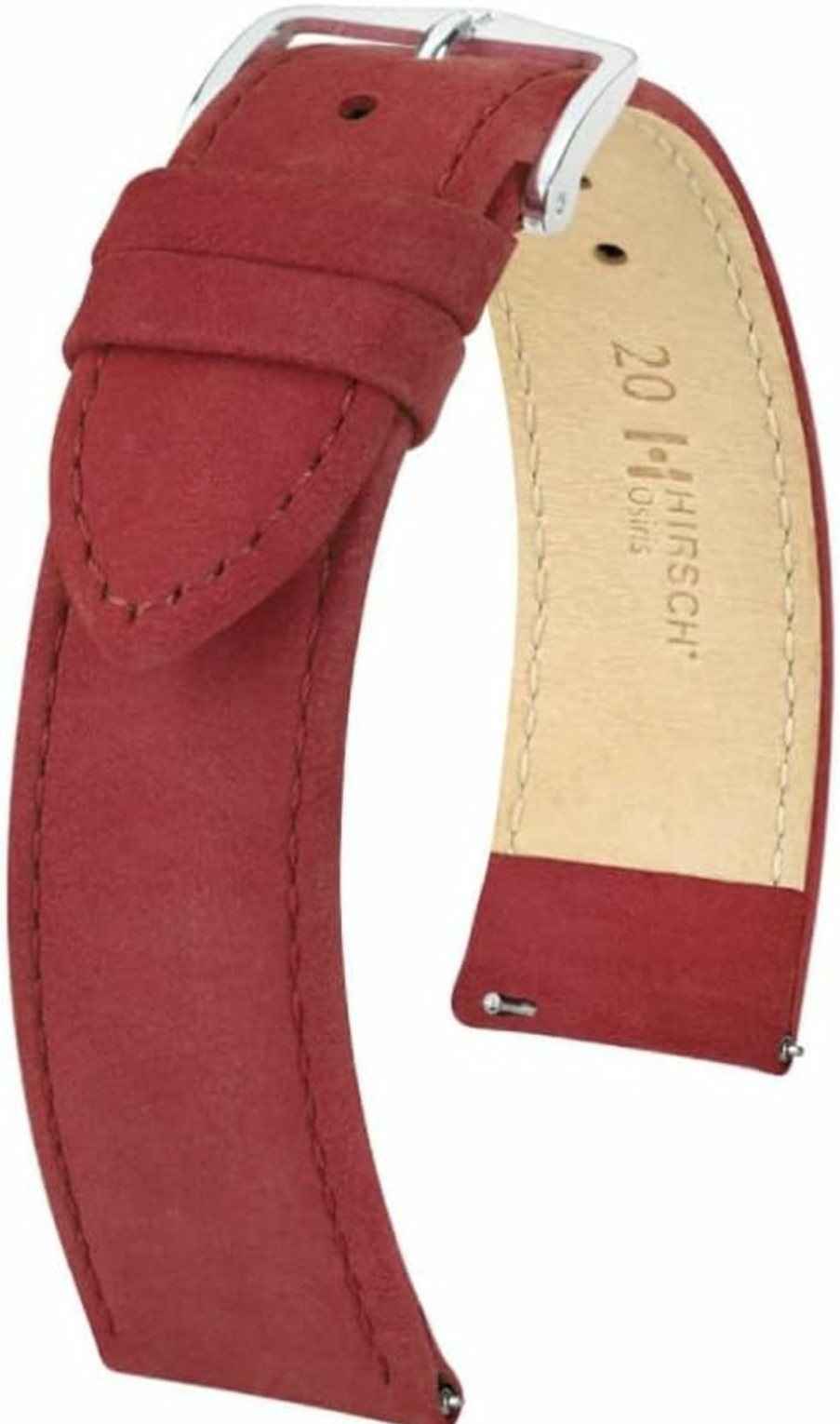 Hot BUZZUFY Buzzufy Hirsch Osiris Nubuk Red Watch Band Strap 20/18 Mm 03433061-2-20