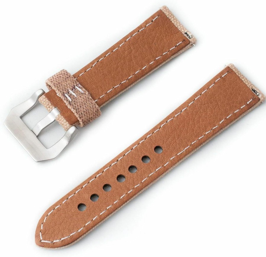 New StrapHabit Distressed Canvas Quick Release Watch Band - Full Grain Leather Watch Strap - Military Watch Band For Men And Women, 20Mm 22Mm