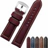 Best Strapseeker Top Grain Calf Leather Lex Premium Watch Straps- Genuine Leather Replacement Watch Bands For Men & Women- Compatible With Most Watches- Black, Brown, Blue, Dark Brown, Wine Red - 22Mm, 24Mm, 26Mm