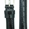 Clearance NewLife 14Mm Black Genuine Leather Watchband | Teju Lizard Grain, Lightly Padded, Replacement Wrist Watchstrap That Brings New Life To Any Watch (Womens Standard Length)