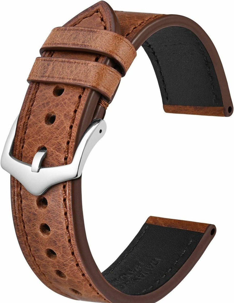 Best BISONSTRAP Bisonstrap Italian Leather Watch Straps, Oil Wax Calfskin Replacement Bands, 18Mm 20Mm 22Mm