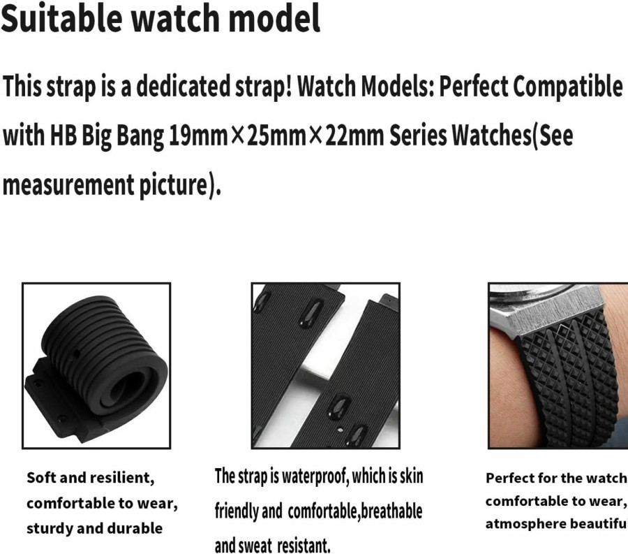 New Topuly Topuly Rubber Watch Band Replacement For Hublot Silicone Strap Wirstband Accessories For Men And Women