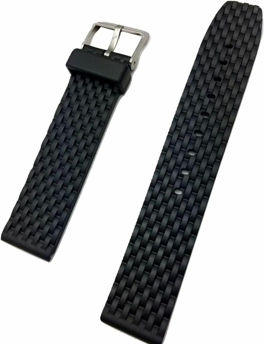 New NewLife Newlife 20Mm Black Rubber Watch Band - Comfortable And Durable Pvc Material