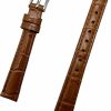 Wholesale NewLife 12Mm Honey Brown Square Alligator Crocodile Grained Genuine Leather Watchband | Lightly Padded Replacement Watchstrap That Brings New Life To Any Watch (Womens Standard Length)