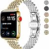 Clearance Hstrap Compatible With Apple Watch Bands For Women 38Mm 40Mm 41Mm 42Mm 44Mm 45Mm 49Mm Fancy Mesh Metal Watch Band Strap For Iwatch Ultra2/Ultra Series 9 8 7 6 5 4 3 2 1