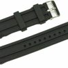 Wholesale g24 G24 24Mm Black Silicone Rubber Curved End Dive Watch Band Strap