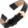 Clearance Gilden Gilden Ladies 10-14Mm Quick Release Classic Calfskin Flat Black Leather Watch Band F60