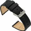 Best Benchmark Basics Benchmark Leather Watch Band - Crazy Horse Leather Watch Strap With Quick Release Spring Bars (Black, 18Mm - Short)