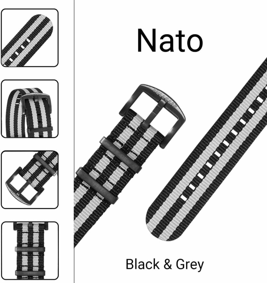 Online FullGear Fullgear 22Mm Military Nato Watch Replacement Strap Band Bracelet, Stainless Steel Buckle, For Men Women Uni