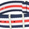 Clearance Thomas Alexandre Thomas Alexandre [Nato Strap 20Mm] Men'S/Women'S Navy-White-Red 2 Spring Bar With Tiny Handle Included Nylon Belt