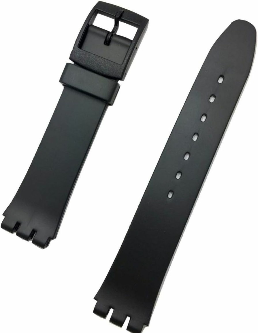 Online NewLife Newlife 18Mm Black Rubber Pvc Material Watch Band | Comfortable And Durable Replacement Wrist Strap With Black Buckle That Brings To Any Watch For Men And Women