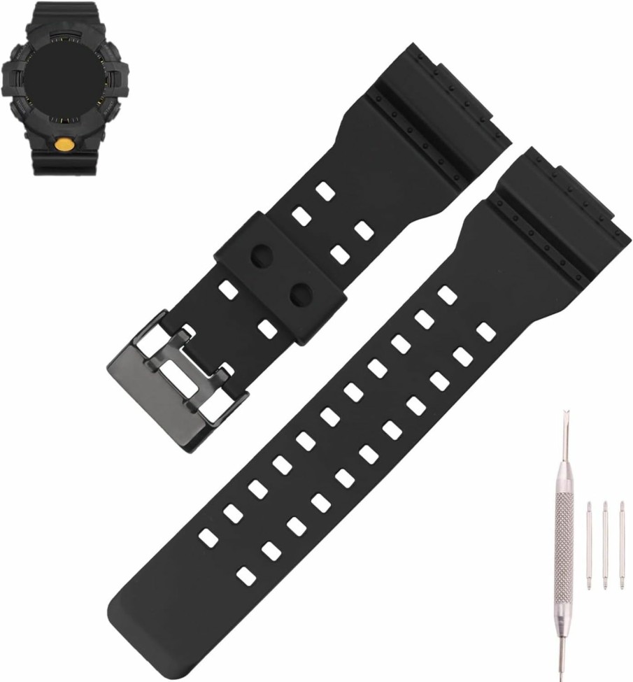 Clearance MMBAY Mmbay Rubber 10536683 Watch Bands Replacement Fit For Casio G-Shock Ga700Uc Ga-700Uc Ga700 Ga-700-1A Ga-700-1B Silicone Strap Wirstband For Men And Women Waterproof Bracelet Watch Accessories