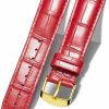 Clearance BINLUN Binlun Leather Watch Band Genuine Calfskin Replacement Watch Strap Quick Release Crocodile Pattern 10 Colors 13 Sizes For Men Women 3 Buckles For Choice(Gold Buckle,Red,12Mm)