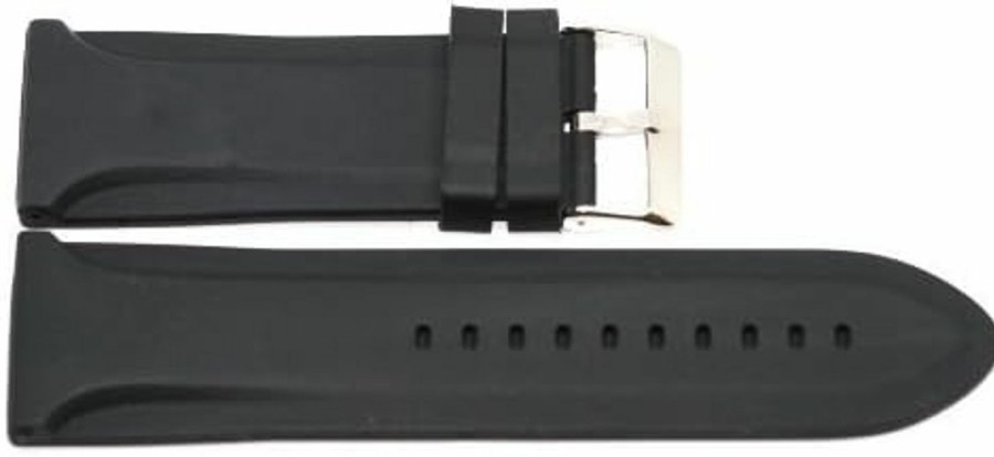 Clearance Cuir De Lyon 30Mm Black Soft Smooth Jelly Rubber Silicone Sport Watch Band Strap