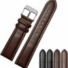 Online Strapseeker Jaxon Genuine Leather Strap Silver Buckle- Premium Watchband Replacement For Men & Women- Colors: Black Leather/Black Thread, Black Leather/White Thread, Brown Leather/Brown Thread, Brown Leather/White Thread- Sizes 12Mm To 22Mm 23Mm 26Mm