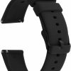 Clearance TIESOME Tiesome Silicone Watch Bands, Quick Release Waterproof Soft Rubber Replacement Straps With Silver Plated Stainless Steel Buckle Compatible With Smart Watch Sport Watch For Men Women (20Mm, Black)