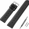 Hot ADDIESDIVE Addiesdive 22Mm Soft Rubber Watch Strap, Quick Replacement Soft Rubber Band Black For Mens Watches