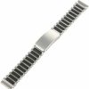 Clearance Cuir De Lyon 18Mm Ironman Triathlon Black Silver Stainless Steel Q7B848 Replacement Watchband